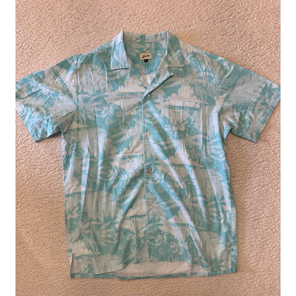 Bather Mens Short Sleeve Aloha Camp Shirt Large